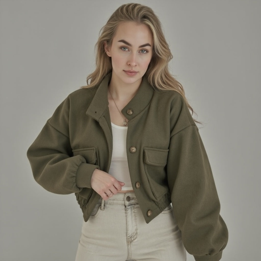 Leona | Modische Kurzjacke mit Knopfleiste