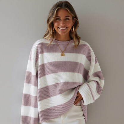 Lana | Gestreifter Oversized-Strickpullover